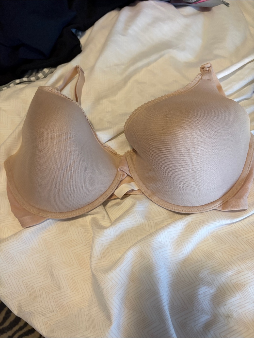 On Gossamer Nude Nursing Bra - Smooth Underwire Support - 34DD